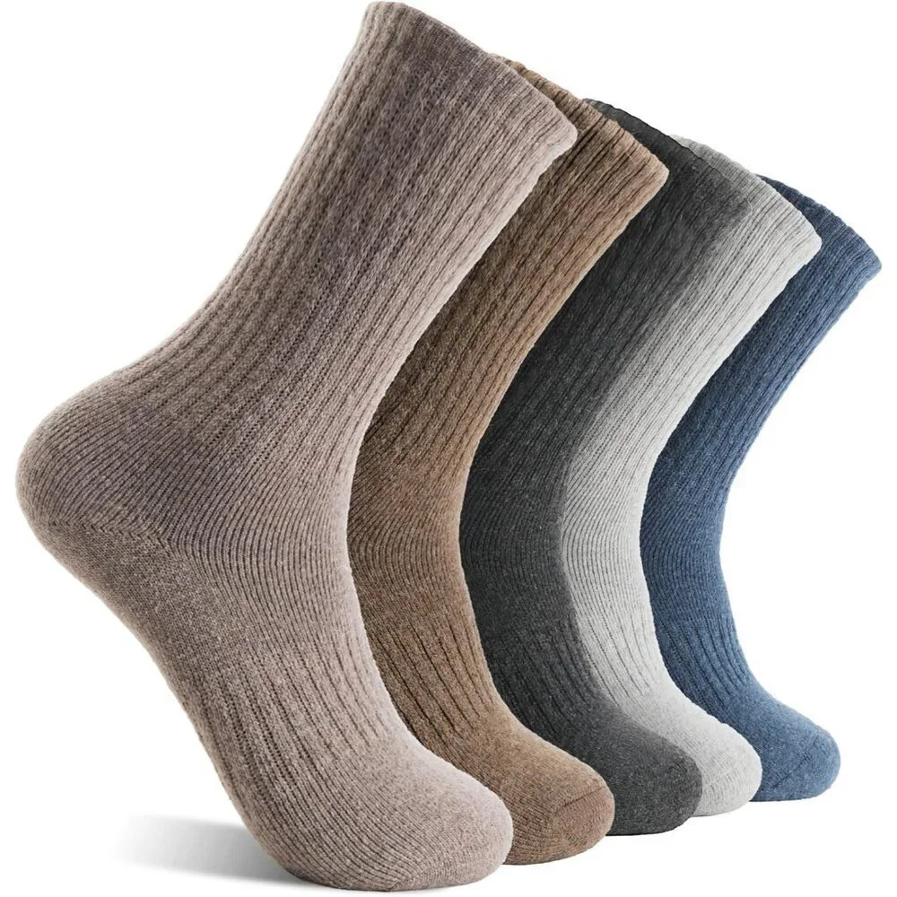 Women's Different 5 Pairs Merino Wool Hiking Warm Winter Cozy Comfy Boot Socks